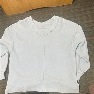 Aerie Soft Blue Off-the-Shoulder Sweater